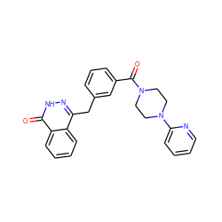 O=C(c1cccc(Cc2n[nH]c(=O)c3ccccc23)c1)N1CCN(c2ccccn2)CC1 ZINC000040429760