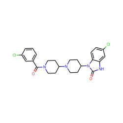 O=C(c1cccc(Cl)c1)N1CCC(N2CCC(n3c(=O)[nH]c4cc(Cl)ccc43)CC2)CC1 ZINC000045497119