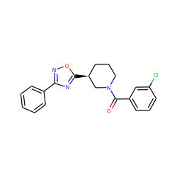 O=C(c1cccc(Cl)c1)N1CCC[C@H](c2nc(-c3ccccc3)no2)C1 ZINC000006476043