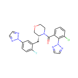 O=C(c1cccc(Cl)c1-n1nccn1)N1CCOC[C@H]1Cc1cc(-n2nccn2)ccc1F ZINC000222109702