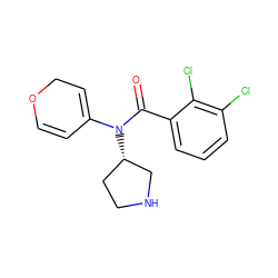 O=C(c1cccc(Cl)c1Cl)N(C1=CCOC=C1)[C@H]1CCNC1 ZINC000049015757