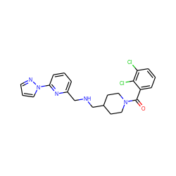 O=C(c1cccc(Cl)c1Cl)N1CCC(CNCc2cccc(-n3cccn3)n2)CC1 ZINC000013782333