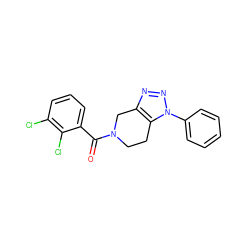 O=C(c1cccc(Cl)c1Cl)N1CCc2c(nnn2-c2ccccc2)C1 ZINC000218398333