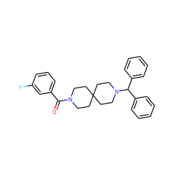 O=C(c1cccc(F)c1)N1CCC2(CC1)CCN(C(c1ccccc1)c1ccccc1)CC2 ZINC000003955750