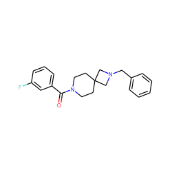 O=C(c1cccc(F)c1)N1CCC2(CC1)CN(Cc1ccccc1)C2 ZINC000003956314