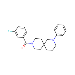 O=C(c1cccc(F)c1)N1CCC2(CCCN(c3ccccc3)C2)CC1 ZINC000003955821