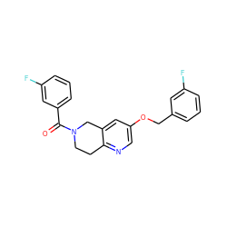 O=C(c1cccc(F)c1)N1CCc2ncc(OCc3cccc(F)c3)cc2C1 ZINC000141967717