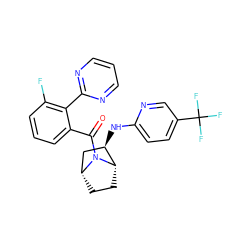 O=C(c1cccc(F)c1-c1ncccn1)N1[C@H]2CC[C@@H]1C[C@H]2Nc1ccc(C(F)(F)F)cn1 ZINC000226050288