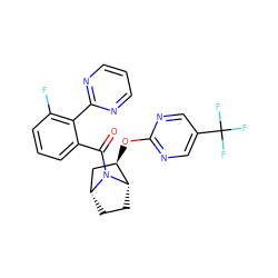 O=C(c1cccc(F)c1-c1ncccn1)N1[C@H]2CC[C@@H]1C[C@H]2Oc1ncc(C(F)(F)F)cn1 ZINC000226093692