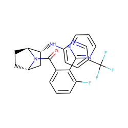 O=C(c1cccc(F)c1-c1ncccn1)N1[C@H]2CC[C@H]1[C@H](Nc1ccc(C(F)(F)F)cn1)C2 ZINC000226050293