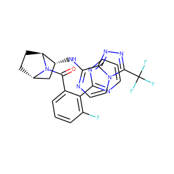 O=C(c1cccc(F)c1-c1ncccn1)N1[C@H]2CC[C@H]1[C@H](Nc1nccn3c(C(F)(F)F)nnc13)C2 ZINC000221045163