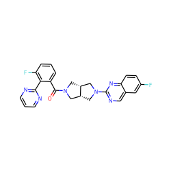 O=C(c1cccc(F)c1-c1ncccn1)N1C[C@@H]2CN(c3ncc4cc(F)ccc4n3)C[C@@H]2C1 ZINC000116823234