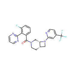 O=C(c1cccc(F)c1-c1ncccn1)N1CC[C@H]2CN(c3cc(C(F)(F)F)ccn3)[C@H]2C1 ZINC000145483573