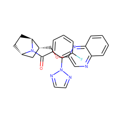 O=C(c1cccc(F)c1-n1nccn1)N1[C@H]2CC[C@H]1[C@H](COc1cnc3ccccc3n1)C2 ZINC000226070582