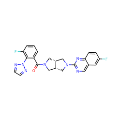 O=C(c1cccc(F)c1-n1nccn1)N1C[C@@H]2CN(c3ncc4cc(F)ccc4n3)C[C@@H]2C1 ZINC000116825813