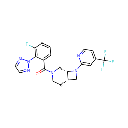 O=C(c1cccc(F)c1-n1nccn1)N1CC[C@H]2CN(c3cc(C(F)(F)F)ccn3)[C@H]2C1 ZINC000116827657