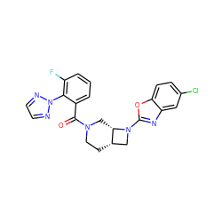 O=C(c1cccc(F)c1-n1nccn1)N1CC[C@H]2CN(c3nc4cc(Cl)ccc4o3)[C@H]2C1 ZINC000116823957