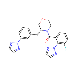 O=C(c1cccc(F)c1-n1nccn1)N1CCOC[C@H]1Cc1cccc(-n2nccn2)c1 ZINC000205660169