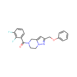 O=C(c1cccc(F)c1F)N1CCn2nc(COc3ccccc3)cc2C1 ZINC000168074834