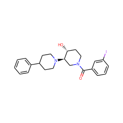 O=C(c1cccc(I)c1)N1CC[C@@H](O)[C@H](N2CCC(c3ccccc3)CC2)C1 ZINC000013826425