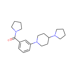 O=C(c1cccc(N2CCC(N3CCCC3)CC2)c1)N1CCCC1 ZINC000103298439