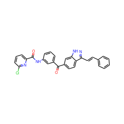 O=C(c1cccc(NC(=O)c2cccc(Cl)n2)c1)c1ccc2c(/C=C/c3ccccc3)n[nH]c2c1 ZINC000166707839