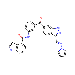 O=C(c1cccc(NC(=O)c2cccc3[nH]ccc23)c1)c1ccc2c(/C=N/n3cccc3)n[nH]c2c1 ZINC000166716891