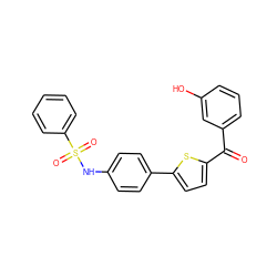 O=C(c1cccc(O)c1)c1ccc(-c2ccc(NS(=O)(=O)c3ccccc3)cc2)s1 ZINC000473153048