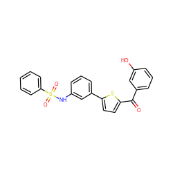 O=C(c1cccc(O)c1)c1ccc(-c2cccc(NS(=O)(=O)c3ccccc3)c2)s1 ZINC000473153287