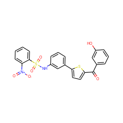 O=C(c1cccc(O)c1)c1ccc(-c2cccc(NS(=O)(=O)c3ccccc3[N+](=O)[O-])c2)s1 ZINC000473152251