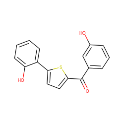 O=C(c1cccc(O)c1)c1ccc(-c2ccccc2O)s1 ZINC000064447183