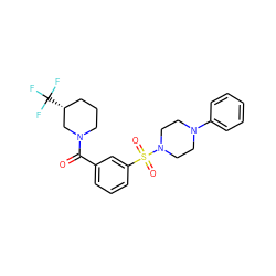 O=C(c1cccc(S(=O)(=O)N2CCN(c3ccccc3)CC2)c1)N1CCC[C@@H](C(F)(F)F)C1 ZINC000018233165