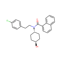 O=C(c1cccc2ccccc12)N(CCc1ccc(Cl)cc1)[C@H]1CC[C@H](O)CC1 ZINC000261167414