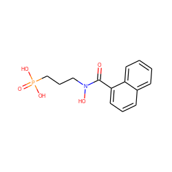 O=C(c1cccc2ccccc12)N(O)CCCP(=O)(O)O ZINC000013644199