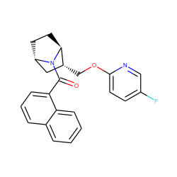 O=C(c1cccc2ccccc12)N1[C@H]2CC[C@H]1[C@H](COc1ccc(F)cn1)C2 ZINC000220716484