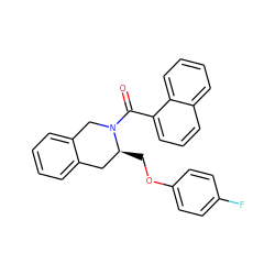 O=C(c1cccc2ccccc12)N1Cc2ccccc2C[C@@H]1COc1ccc(F)cc1 ZINC000084669130