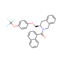 O=C(c1cccc2ccccc12)N1Cc2ccccc2C[C@@H]1COc1ccc(OC(F)(F)F)cc1 ZINC000084655506