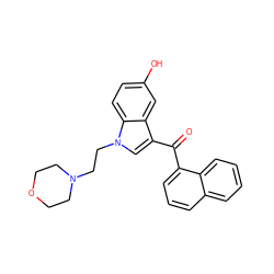 O=C(c1cccc2ccccc12)c1cn(CCN2CCOCC2)c2ccc(O)cc12 ZINC000013742574