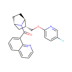 O=C(c1cccc2cccnc12)N1[C@H]2CC[C@H]1[C@H](COc1ccc(F)cn1)C2 ZINC000220717347