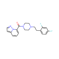 O=C(c1cccc2ccnn12)N1CCN(CCc2ccc(F)cc2F)CC1 ZINC000073294410