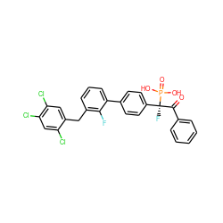 O=C(c1ccccc1)[C@@](F)(c1ccc(-c2cccc(Cc3cc(Cl)c(Cl)cc3Cl)c2F)cc1)P(=O)(O)O ZINC001772653914