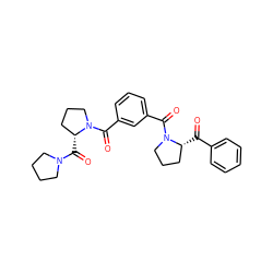 O=C(c1ccccc1)[C@@H]1CCCN1C(=O)c1cccc(C(=O)N2CCC[C@H]2C(=O)N2CCCC2)c1 ZINC000013528074