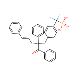 O=C(c1ccccc1)[C@](C/C=C/c1ccccc1)(Cc1ccc(C(F)(F)P(=O)(O)O)cc1)c1ccccc1 ZINC000025988596