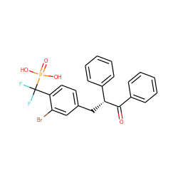 O=C(c1ccccc1)[C@H](Cc1ccc(C(F)(F)P(=O)(O)O)c(Br)c1)c1ccccc1 ZINC000024980465