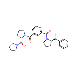 O=C(c1ccccc1)[C@H]1CCCN1C(=O)c1cccc(C(=O)N2CCC[C@H]2C(=O)N2CCCC2)c1 ZINC000027519002