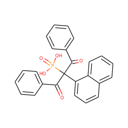 O=C(c1ccccc1)C(C(=O)c1ccccc1)(c1cccc2ccccc12)P(=O)(O)O ZINC000029479011