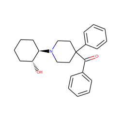 O=C(c1ccccc1)C1(c2ccccc2)CCN([C@@H]2CCCC[C@H]2O)CC1 ZINC000049112724