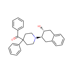 O=C(c1ccccc1)C1(c2ccccc2)CCN([C@@H]2Cc3ccccc3C[C@H]2O)CC1 ZINC000049071536