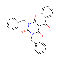 O=C(c1ccccc1)C1C(=O)N(Cc2ccccc2)C(=O)N(Cc2ccccc2)C1=O ZINC000299859860