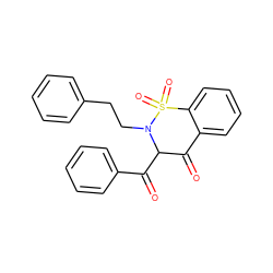 O=C(c1ccccc1)C1C(=O)c2ccccc2S(=O)(=O)N1CCc1ccccc1 ZINC000045354489